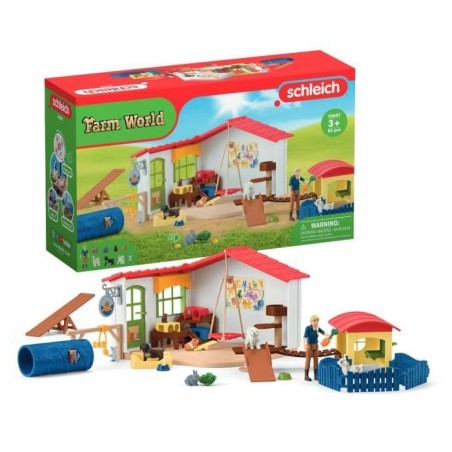 Hôtel des Animaux de la Ferme - Grand coffret de 54 Pieces de Jouets