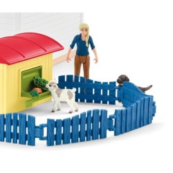 Hôtel des Animaux de la Ferme - Grand coffret de 54 Pieces de Jouets
