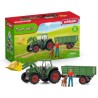 Tracteur et remorque, Coffre schleich avec 1 tracteur, 1 rremorque, 1