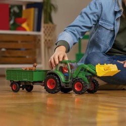 Tracteur et remorque, Coffre schleich avec 1 tracteur, 1 rremorque, 1