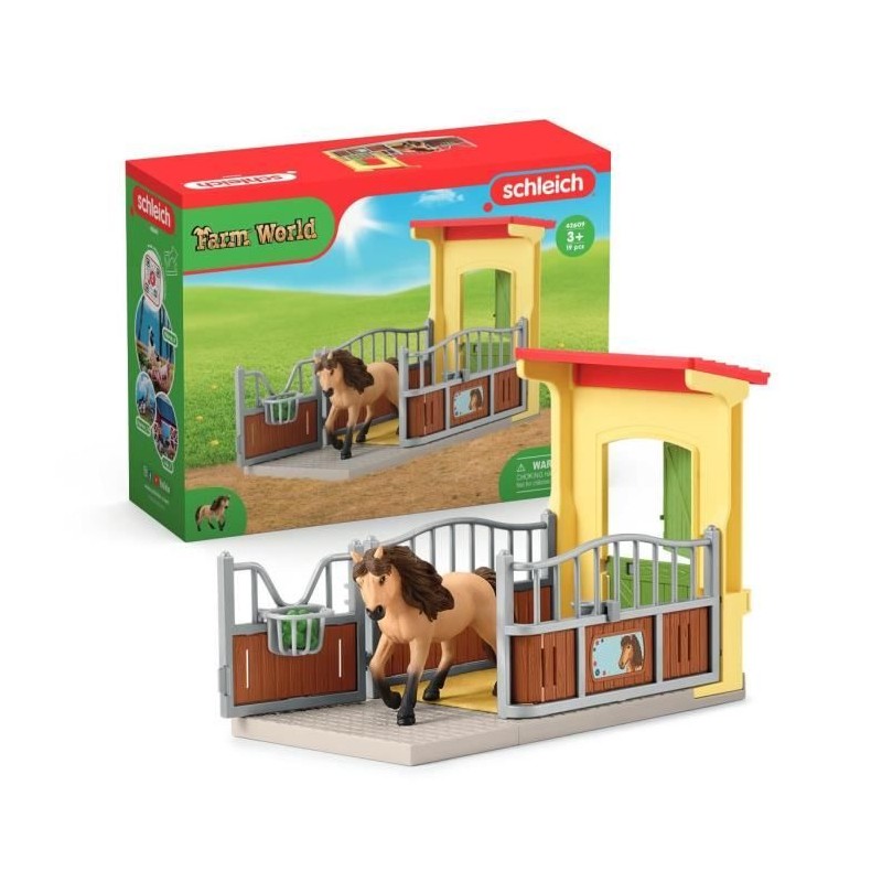 Box avec Poney Icelandais - Extension Ferme Educative, Coffret schleic Box avec Poney Icelandais - Extension Ferme Educative, Coffret schleic