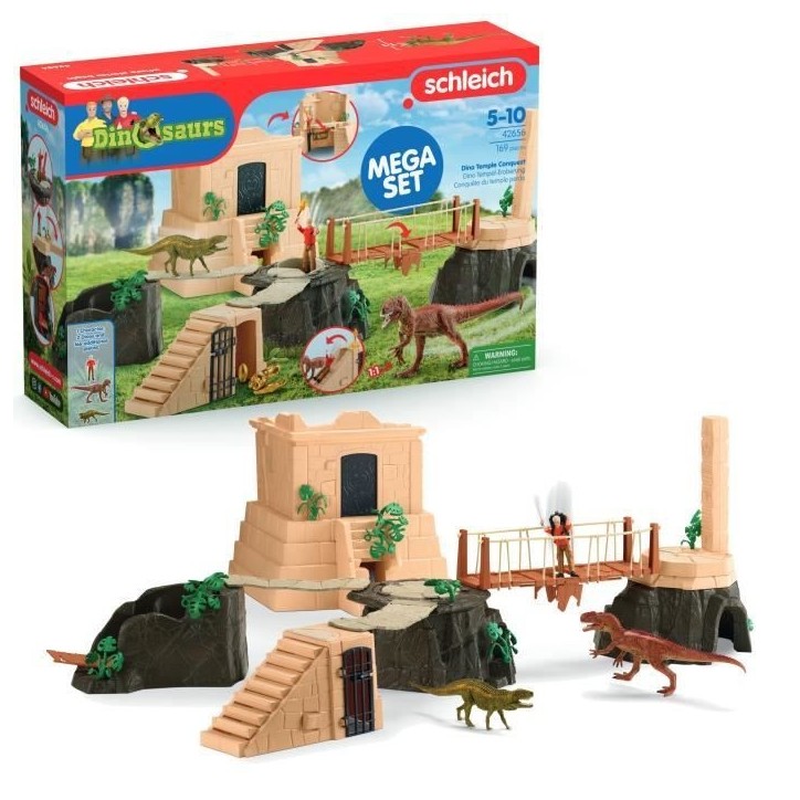 Grande Conquete du temple perdu, Playset figurines, SCHLEICH 42656 Dinosaurs, Des 4 ans Grande Conquete du temple perdu, Playset figurines, SCHLEICH 42656 Dinosaurs, Des 4 ans