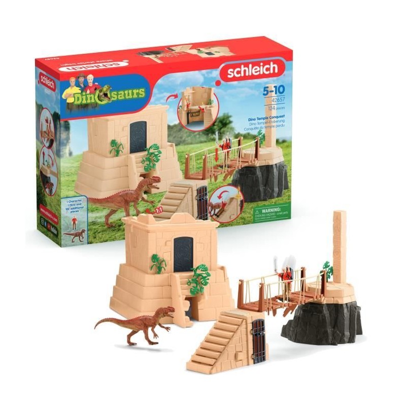 Aventures au temple perdu, Schleich 42657 Dinosaurs, Coffret avec un d Aventures au temple perdu, Schleich 42657 Dinosaurs, Coffret avec un d