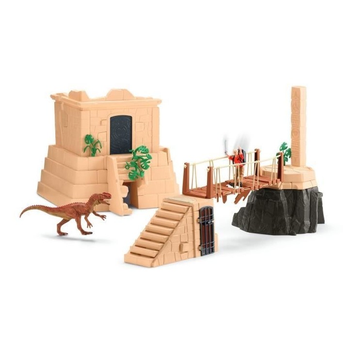 Aventures au temple perdu, Schleich 42657 Dinosaurs, Coffret avec un dinosaure Monolophosaurus inclus, Pour enfant des 5 ans Aventures au temple perdu, Schleich 42657 Dinosaurs, Coffret avec un dinosaure Monolophosaurus inclus, Pour enfant des 5 ans