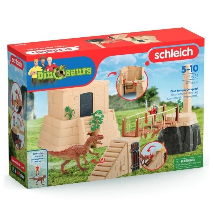 Aventures au temple perdu, Schleich 42657 Dinosaurs, Coffret avec un dinosaure Monolophosaurus inclus, Pour enfant des 5 ans Aventures au temple perdu, Schleich 42657 Dinosaurs, Coffret avec un dinosaure Monolophosaurus inclus, Pour enfant des 5 ans