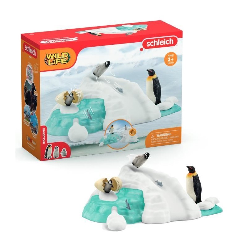 Figurines Famille pingouin sur la banquise, Schleich 42661 Wild Life, Figurines Famille pingouin sur la banquise, Schleich 42661 Wild Life,