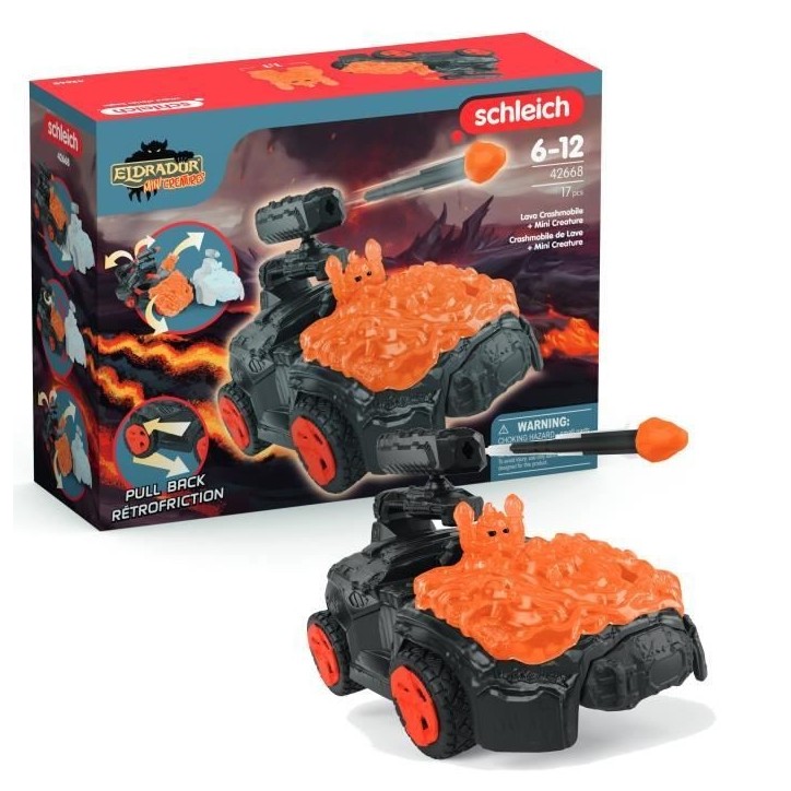 SCHLEICH - 42668 ELDRADOR CREATURES Crashmobile de Lave avec Mini Creature - Coffret voiture avec figurine fantastique SCHLEICH - 42668 ELDRADOR CREATURES Crashmobile de Lave avec Mini Creature - Coffret voiture avec figurine fantastique