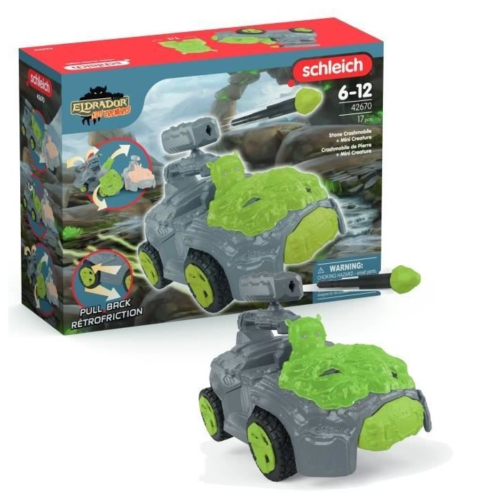 Crashmobile de Pierre avec Mini Creature, Coffret voiture avec figurine fantastique, Schleich 42670 Eldrador Creatures Crashmobile de Pierre avec Mini Creature, Coffret voiture avec figurine fantastique, Schleich 42670 Eldrador Creatures