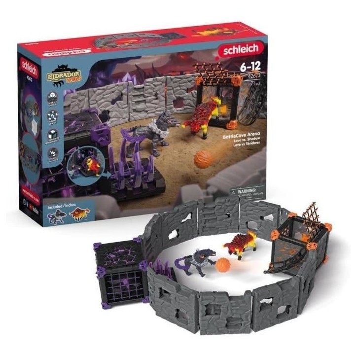 BattleCave Arena: Lave vs Ténebres, arene de combat pour figurines Eldrador, SCHLEICH 42673 Eldrador Creatures, des 7 ans BattleCave Arena: Lave vs Ténebres, arene de combat pour figurines Eldrador, SCHLEICH 42673 Eldrador Creatures, des 7 ans