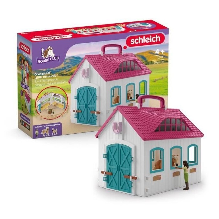 Coffret Écurie Transportable SCHLEICH 42703 Horse Club, Des 4 ans