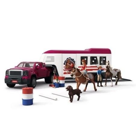 Coffret Pick-up et sa grande remorque équestre, Schleich 42705 Gamme Horse Club