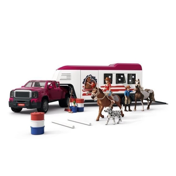 Coffret Pick-up et sa grande remorque équestre, Schleich 42705 Gamme Horse Club Coffret Pick-up et sa grande remorque équestre, Schleich 42705 Gamme Horse Club