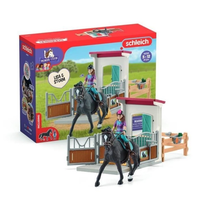 Horse Box Lisa et Storm, Figurine cheval et accessoires, SCHLEICH 42709 Horse Club, des 5 ans Horse Box Lisa et Storm, Figurine cheval et accessoires, SCHLEICH 42709 Horse Club, des 5 ans