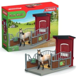 Coffret Box avec Jument Mustang, Figurine réaliste, Taille 24 cm, SCH