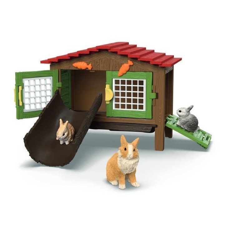 Coffret Clapier a Lapins, SCHLEICH 42728 Farm World, Des 4 ans