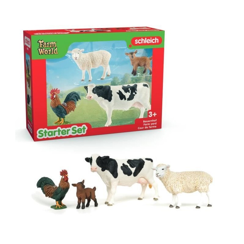 Figurines Mes Premiers Animaux de la Ferme, Coffret de 4 animaux, SCHL