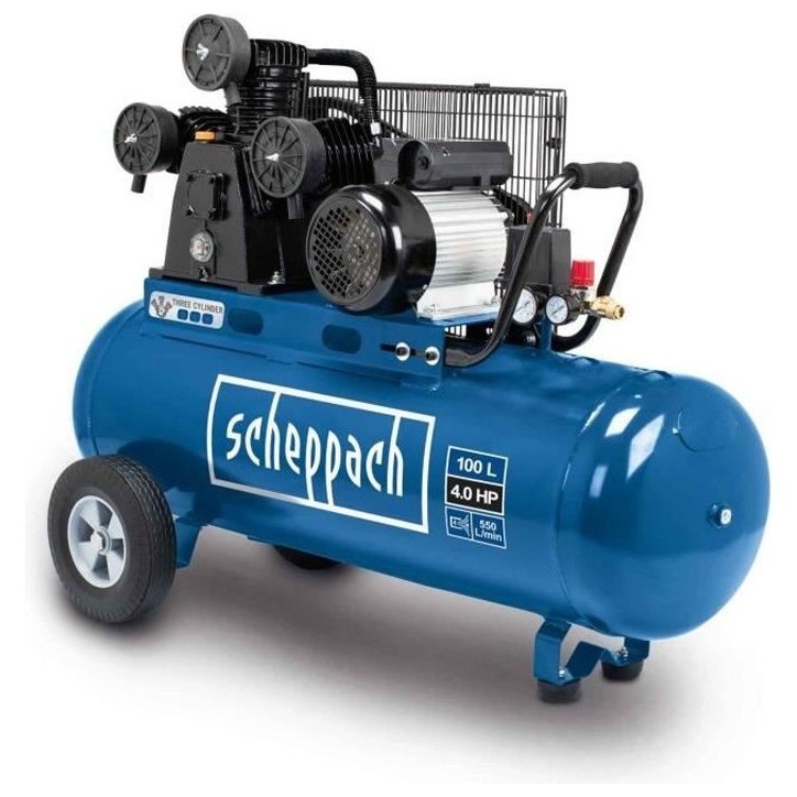 Compresseur de 100 litres a entraînement par courroie - SCHEPPACH - HC550TC - 10 bars - 3 CV