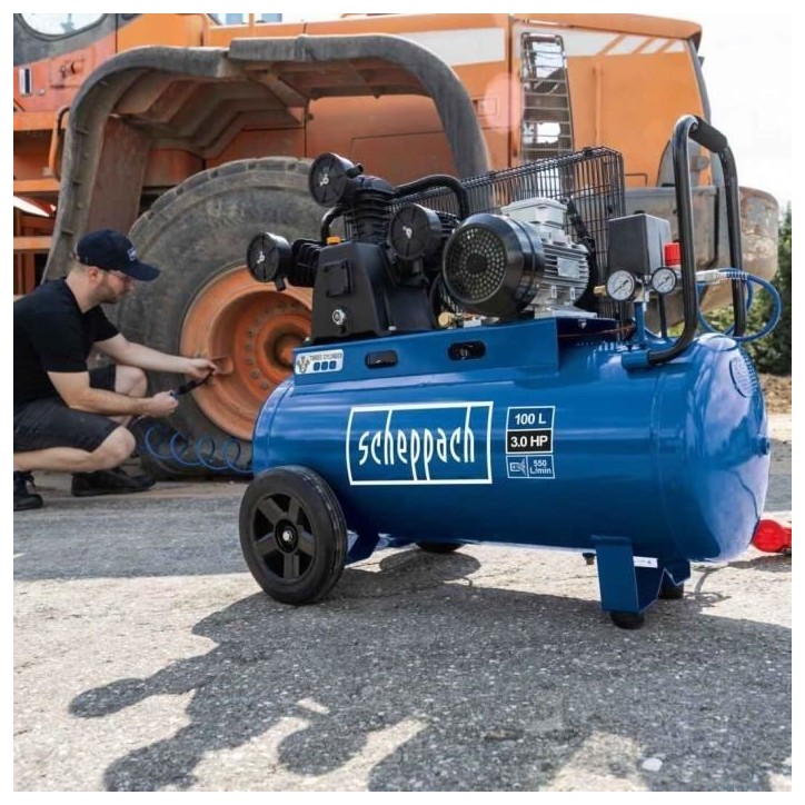 Compresseur de 100 litres a entraînement par courroie - SCHEPPACH - HC550TC - 10 bars - 3 CV