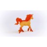 Figurine Étalon licorne de feu élementa, criniere et queue transpare