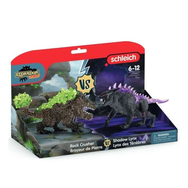 Figurines Duo Lynx des Ténebres vs Broyeur de Pierre, SCHLEICH 70827 Eldrador Creatures, des 6 ans Figurines Duo Lynx des Ténebres vs Broyeur de Pierre, SCHLEICH 70827 Eldrador Creatures, des 6 ans