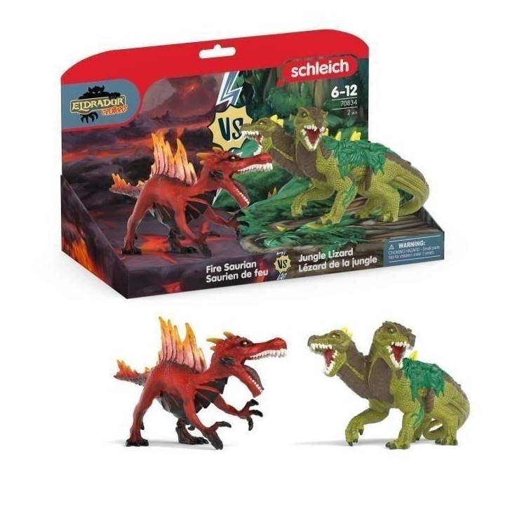 Figurine Saurien de feu vs Lézard de la jungle, Schleich 70834 Gamme Eldrador Creatures Figurine Saurien de feu vs Lézard de la jungle, Schleich 70834 Gamme Eldrador Creatures