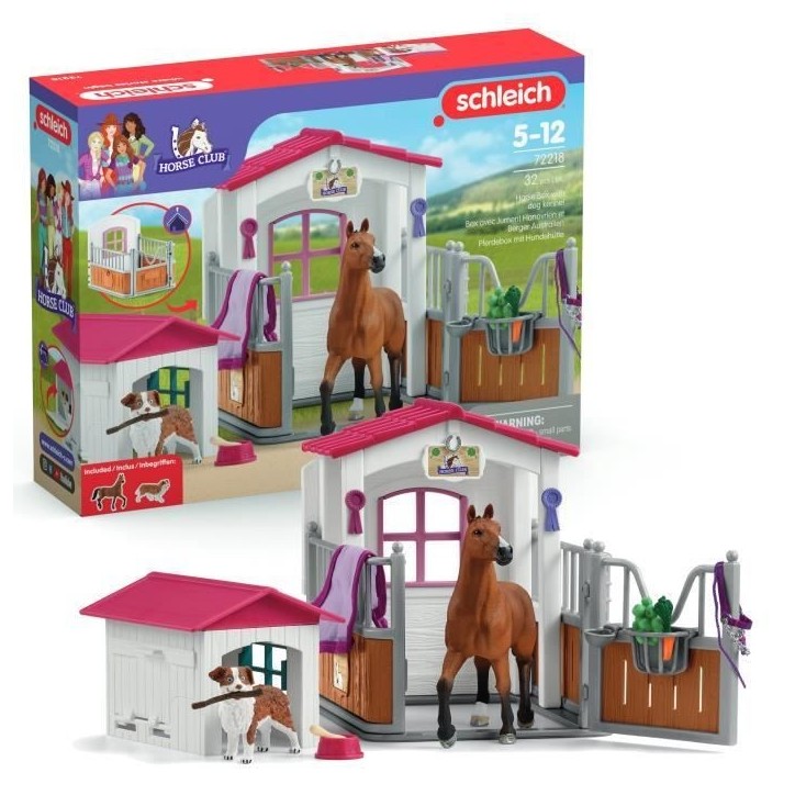 Box avec Jument Hanovrien et Berger Australien, Figurine cheval et accessoires, SCHLEICH 72218 Horse Club, des 5 ans Box avec Jument Hanovrien et Berger Australien, Figurine cheval et accessoires, SCHLEICH 72218 Horse Club, des 5 ans