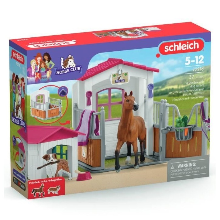 Box avec Jument Hanovrien et Berger Australien, Figurine cheval et accessoires, SCHLEICH 72218 Horse Club, des 5 ans Box avec Jument Hanovrien et Berger Australien, Figurine cheval et accessoires, SCHLEICH 72218 Horse Club, des 5 ans