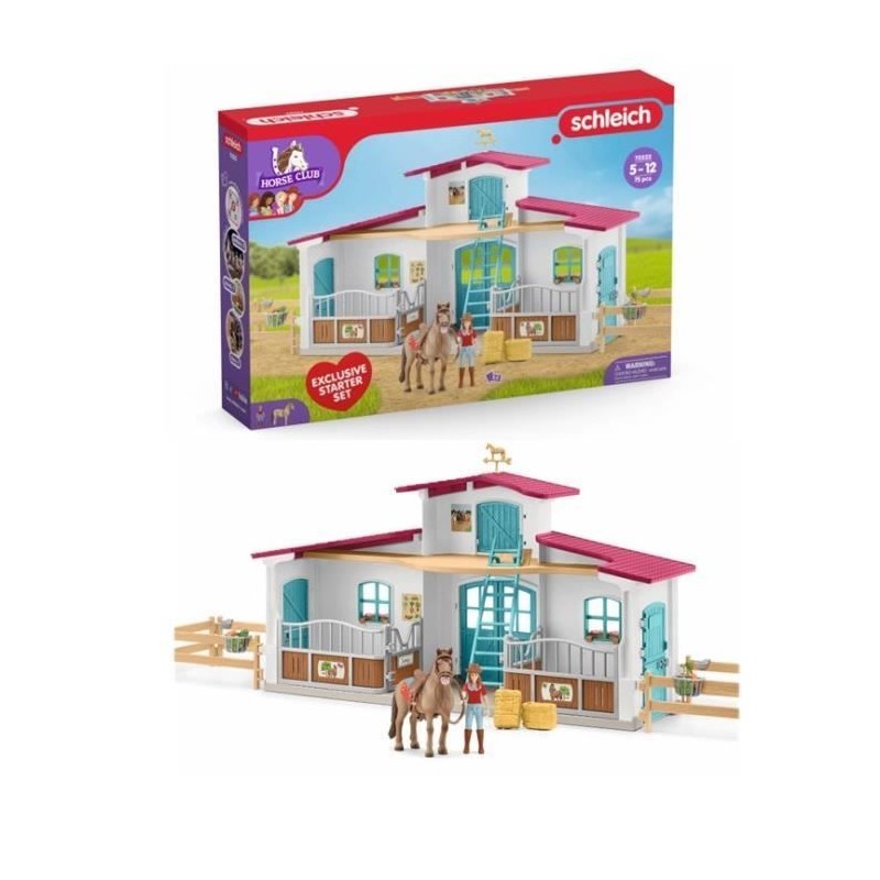 Centre Équestre, coffret figurines avec 75 éléments inclus dont 1 c Centre Équestre, coffret figurines avec 75 éléments inclus dont 1 c