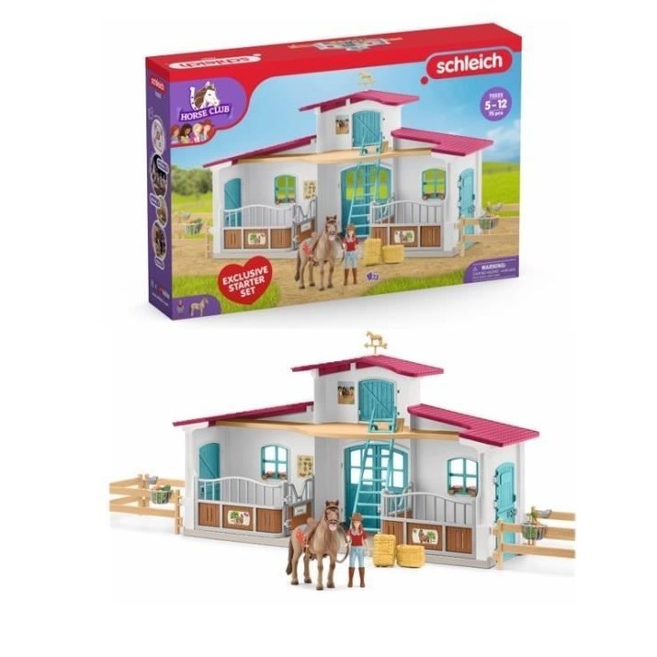 Centre Équestre, coffret figurines avec 75 éléments inclus dont 1 cheval, des 5 ans, schleich 72222 Horse club Centre Équestre, coffret figurines avec 75 éléments inclus dont 1 cheval, des 5 ans, schleich 72222 Horse club