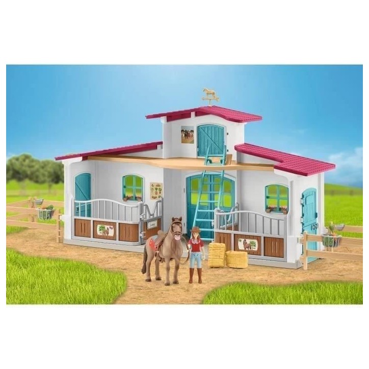 Centre Équestre, coffret figurines avec 75 éléments inclus dont 1 cheval, des 5 ans, schleich 72222 Horse club Centre Équestre, coffret figurines avec 75 éléments inclus dont 1 cheval, des 5 ans, schleich 72222 Horse club