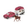 Voiture avec remorque pour chevaux, Coffret schleich avec 1 cheval sch