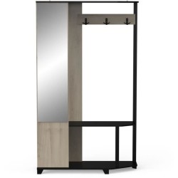 Vestiaire d'entrée - Chene Kronberg / Noir - L108,4 x P33,9 x H183,8