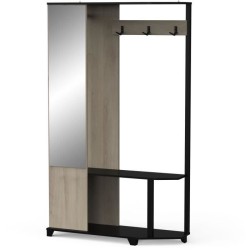 Vestiaire d'entrée - Chene Kronberg / Noir - L108,4 x P33,9 x H183,8