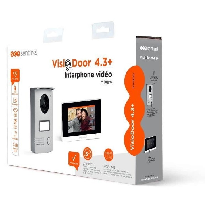 Interphone vidéo filaire SCS SENTINEL VisioDoor 4.3+ avec moniteur tactile 4,3 et vision nocturne - Garantie 5 ans Interphone vidéo filaire SCS SENTINEL VisioDoor 4.3+ avec moniteur tactile 4,3 et vision nocturne - Garantie 5 ans