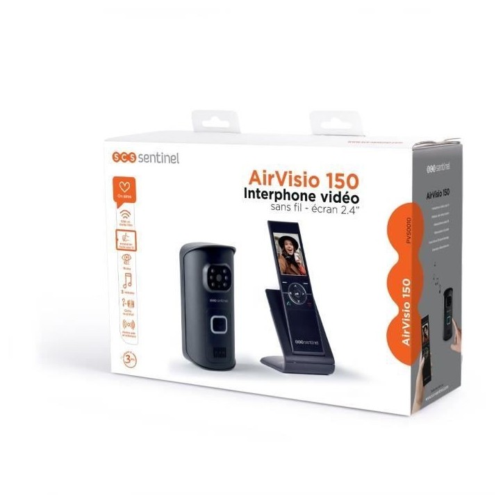 SCS SENTINEL Interphone vidéo 2,4 sans fil AirVisio 150 - Garantie 3 ans