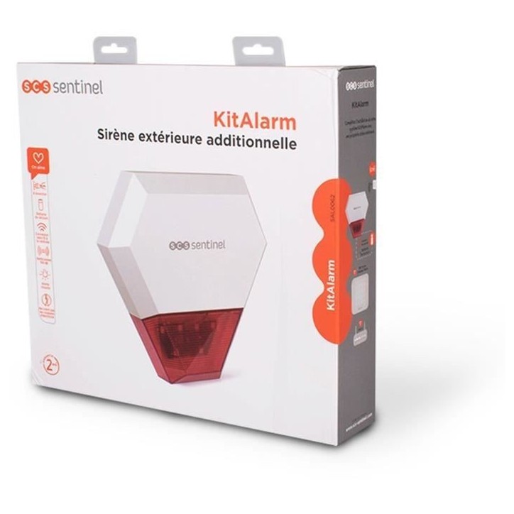 Sirene extérieure filaire additionnelle KitAlarm - SCS SENTINEL - Portée 80m - Alerte sonore et lumineuse Sirene extérieure filaire additionnelle KitAlarm - SCS SENTINEL - Portée 80m - Alerte sonore et lumineuse