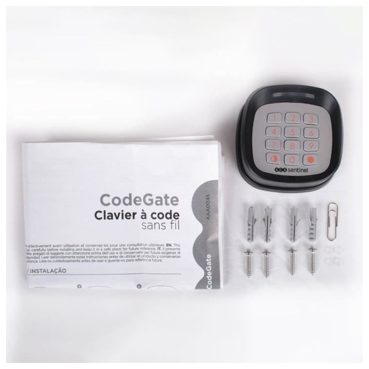 Clavier a code sans fil - SCS SENTINEL - CodeGate - Pour portail ou porte de garage - Portée 50m - Piles non fournies Clavier a code sans fil - SCS SENTINEL - CodeGate - Pour portail ou porte de garage - Portée 50m - Piles non fournies
