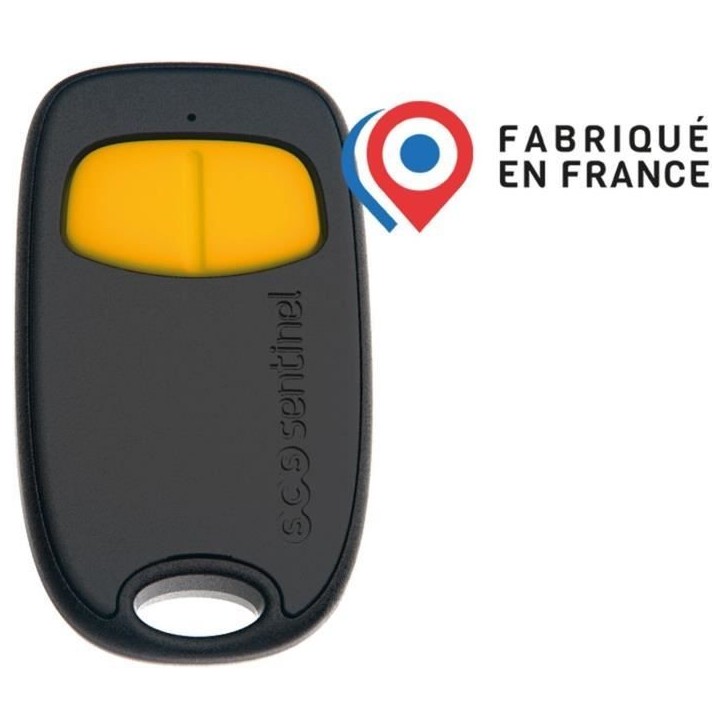 Télécommande 2 canaux - SCS SENTINEL - SimplyControl - Jaune, portée 40m, fréquence 433.92 MHz, pile lithium CR2032 incluse Télécommande 2 canaux - SCS SENTINEL - SimplyControl - Jaune, portée 40m, fréquence 433.92 MHz, pile lithium CR2032 incluse