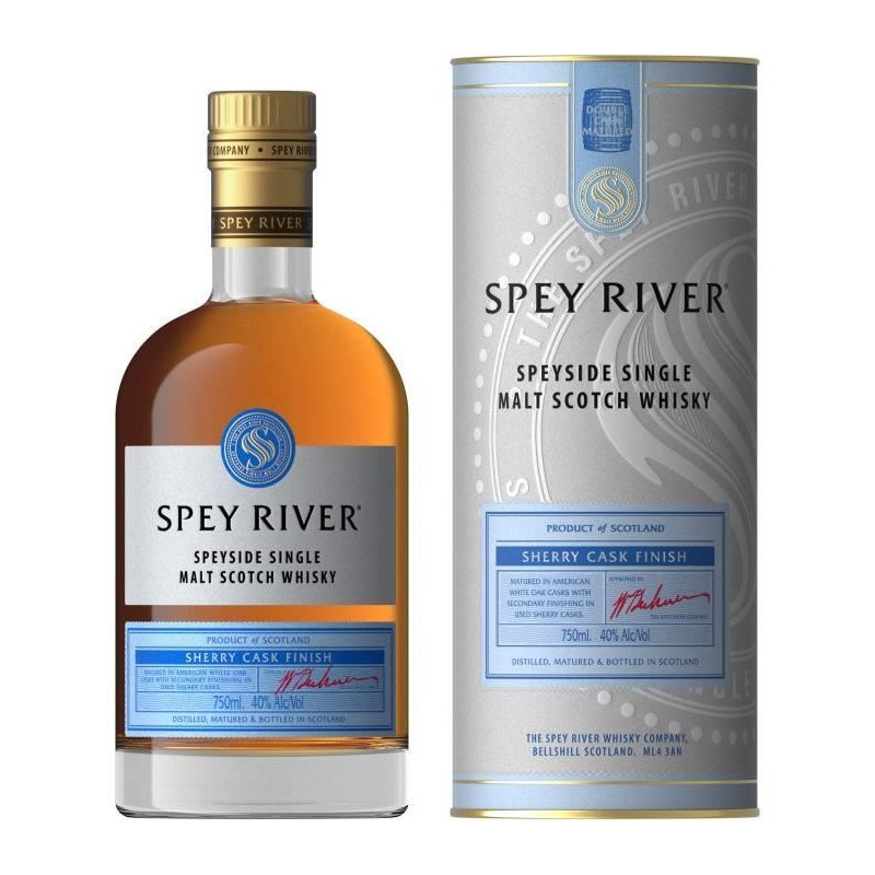 SPEY RIVER Whisky Sherry cask finish - 70CL - 40% SPEY RIVER Whisky Sherry cask finish - 70CL - 40%