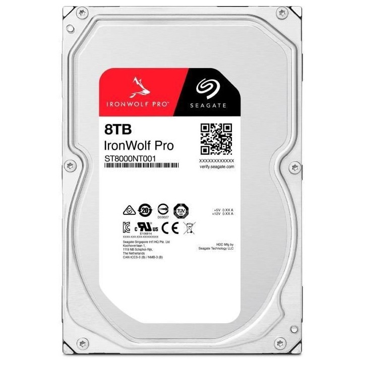 Disque dur interne - SEAGATE - IRONWOLF PRO 8To - SATA 6 Gbits/s - 7200RPM Disque dur interne - SEAGATE - IRONWOLF PRO 8To - SATA 6 Gbits/s - 7200RPM