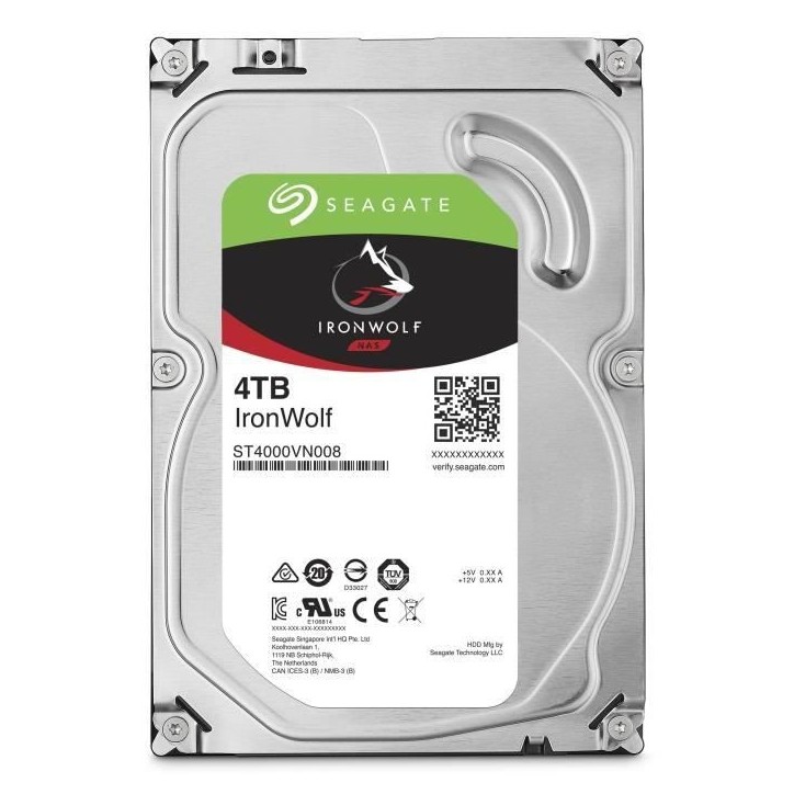 SEAGATE - Disque dur Interne - NAS IronWolf - 4To - 3.5 - 5400 tr/min (ST4000VN006) SEAGATE - Disque dur Interne - NAS IronWolf - 4To - 3.5 - 5400 tr/min (ST4000VN006)