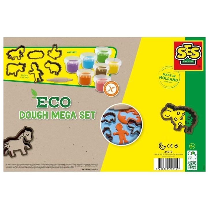 Kit de pâte a modeler géant écologique (7x90 g avec outils) Kit de pâte a modeler géant écologique (7x90 g avec outils)