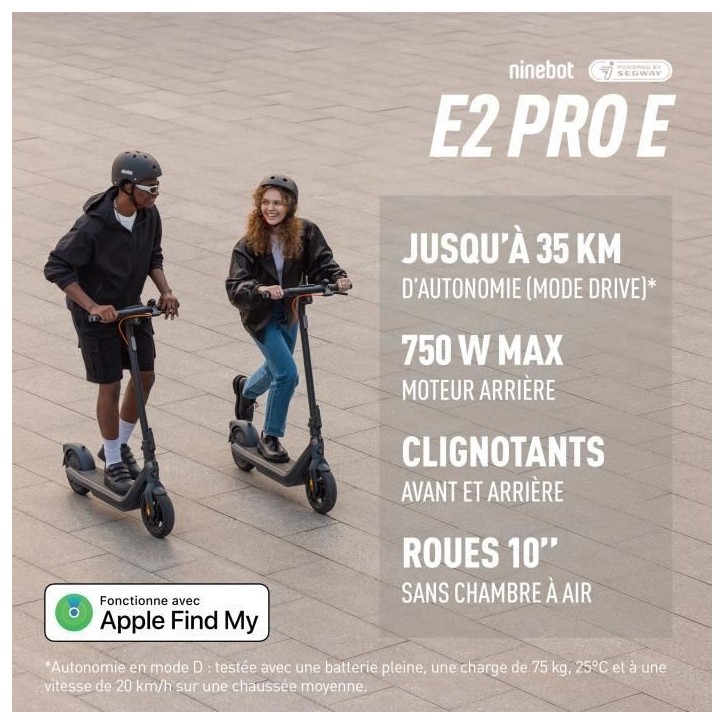 Trottinette électrique - Segway-Ninebot - E2 Pro - Pneus larges 10 - 750W Max - 35 km d'autonomie Trottinette électrique - Segway-Ninebot - E2 Pro - Pneus larges 10 - 750W Max - 35 km d'autonomie
