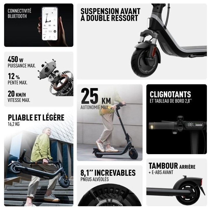 Trottinette électrique - SEGWAY - E2 E II - 450 W - 8,1 Trottinette électrique - SEGWAY - E2 E II - 450 W - 8,1