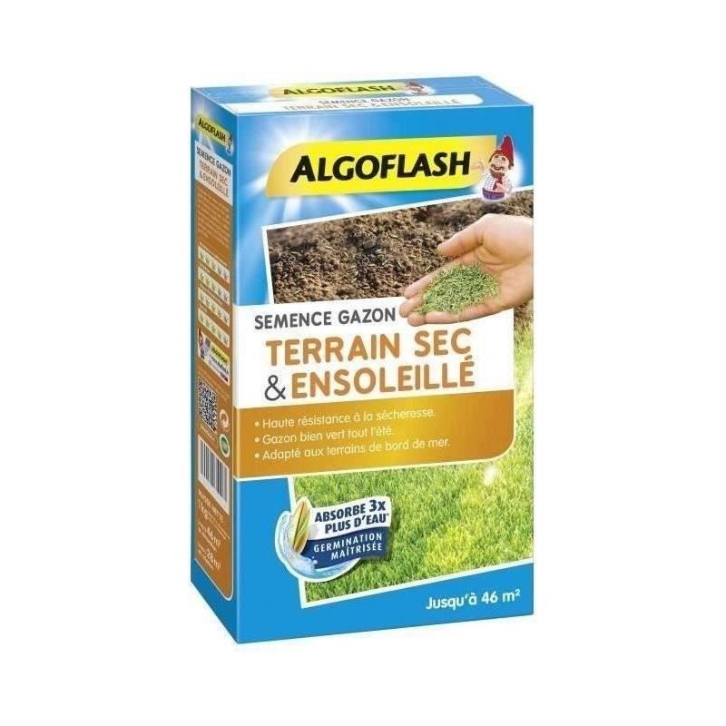 ALGOFLASH - Gazon terrain sec ensoleillé 1kg ALGOFLASH - Gazon terrain sec ensoleillé 1kg