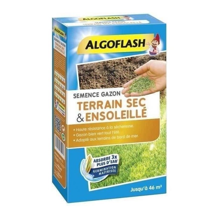 ALGOFLASH - Gazon terrain sec ensoleillé 1kg ALGOFLASH - Gazon terrain sec ensoleillé 1kg