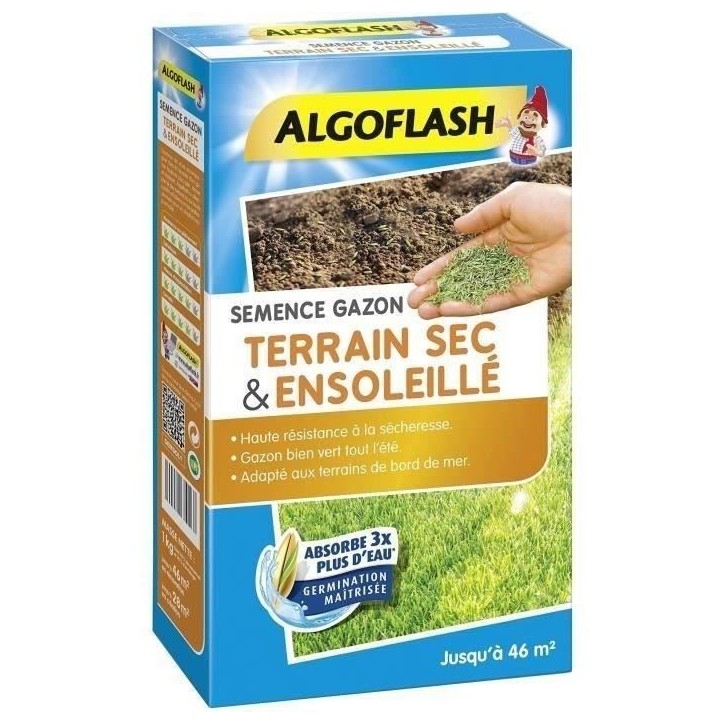 ALGOFLASH - Gazon terrain sec ensoleillé 1kg ALGOFLASH - Gazon terrain sec ensoleillé 1kg