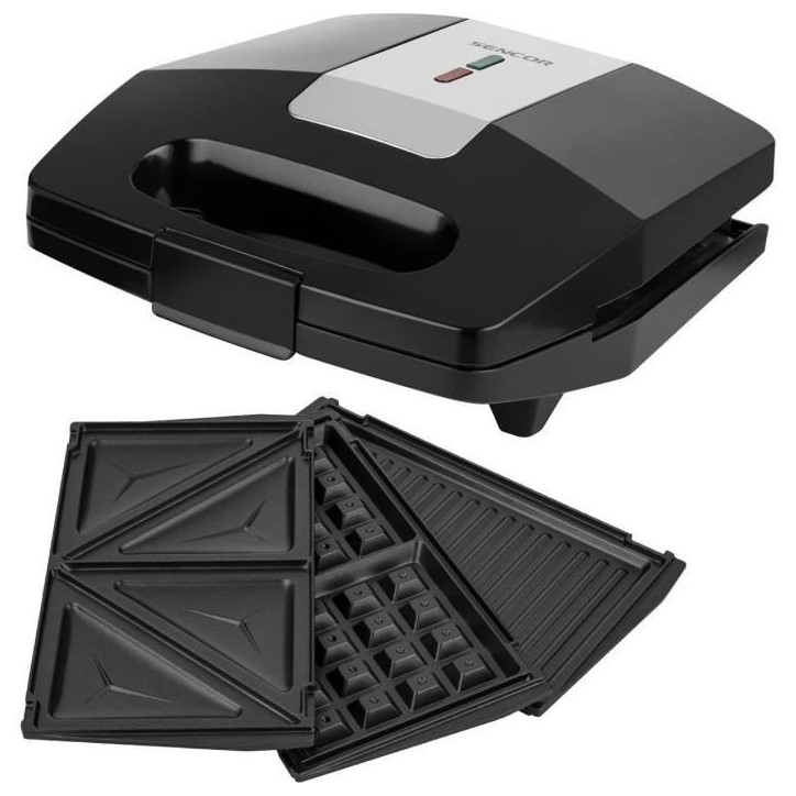 Appareil a croque-monsieur 3 en 1 - SENCOR - SSM 9410SS - 700 W - 3 plaques - Boîtier CoolTouch - Argent Appareil a croque-monsieur 3 en 1 - SENCOR - SSM 9410SS - 700 W - 3 plaques - Boîtier CoolTouch - Argent