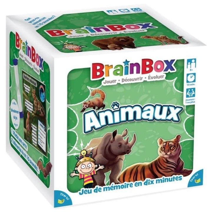 Jeu de société - BrainBox - Animaux - Jeu d'observation et de mémoire - 1 joueur ou plus - 8 ans et + Jeu de société - BrainBox - Animaux - Jeu d'observation et de mémoire - 1 joueur ou plus - 8 ans et +