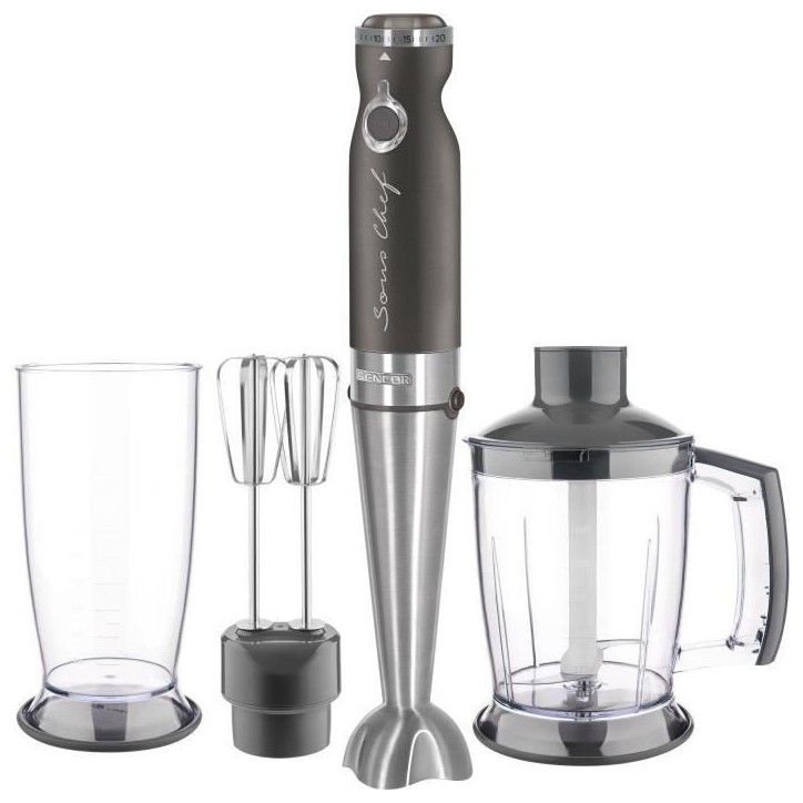 Mixeur plongeant 4 en 1 - SENCOR - SHB 5608BK-EUE3 - 1200 W - Technologie TITANIUM QuadBlade - Noir